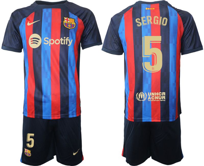 Men 2022-2023 Club Barcelona home blue #5 Soccer Jersey